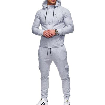 China Custom Mens Breathable Sweatshirt And Cargo Pants Set Single Breasted Workout Clothes Zipper Sports Tracksuits For Men Jogging for sale