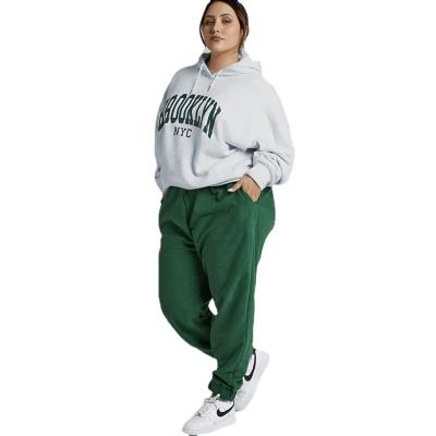 China Breathable Plus Size Custom Size Letter Print Casual Running Set Loose Fit Pullover Oversized Tracksuits 2 Piece Set For Women for sale