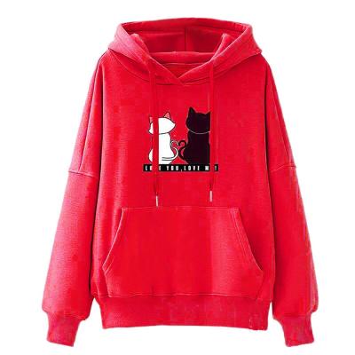 China High Quality 100% Custom Cotton Anti-Wrinkle Pullover Hoodie Women Plus Size Printed Sweatshirt And Hoodie For Girls for sale