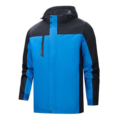 China Custom Made Waterproof Zipper Anorak Color Block Polyester Hoodie Jacket Outdoor Fishing Hiking Hiking Coat for sale