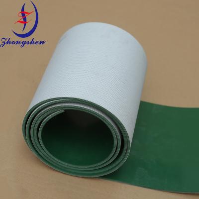 China Anti Jamming PVC Green Conveyor Belt For Poultry Farm Manure Removal System for sale