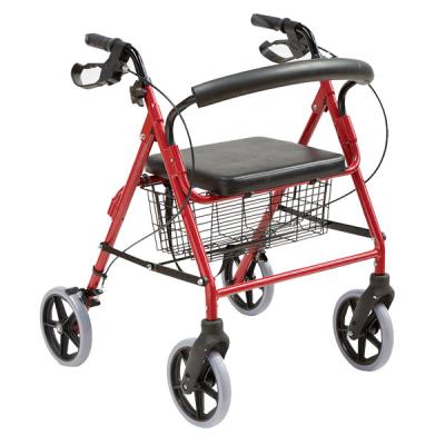 China Aluminum Aluminum Four Wheel Folding Seat Walker Outdoor Cerebral Palsy With Seat For Buying Adult Disable Rollator for sale