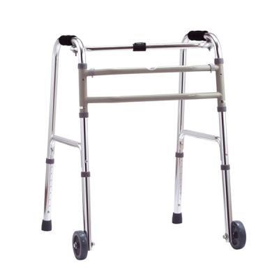 China Wholesale Aluminum Factory Disable Walking Aids Elder Walker Wheels In Front Lightweight Portable Walker Aid Rehabilitation Walker for sale