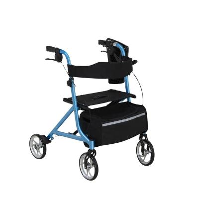 China Aluminum Made In China Rollator Caddy Folding Walker With Seat Aluminum Steel Walker Chair For Adults Walker Rollator for sale