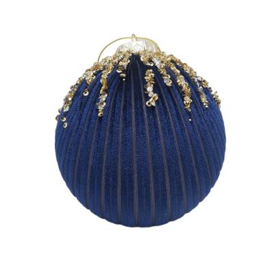 China Glitter Fabric/Polystyrene Foam Ball Ornaments Christmas Foam Ball Foam Hanging Decoration For Christmas Tree for sale