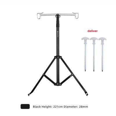 China New Portable Adjustable Aluminum Alloy 4 Segments Portable Outdoor Adjustable Light Stand Tripod Camping Light Stand for sale