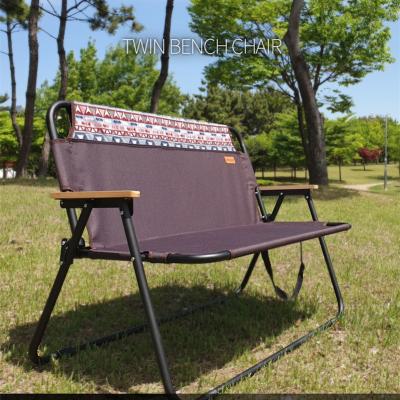 China Factory Wholesale Double Seat Foldable Portable Outdoor Camping Cheap Beach Folding Chair Twin Chair for sale