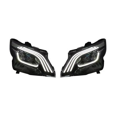 China Original ABS+LED CHINA Changzhou factory auto led headlight modified for Mercedes Benz Vito upgrade according to Maybach headlight for sale