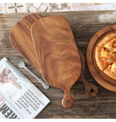 China Solid Wood Pizza Tray Cut Fruit Bread Chopper Solid Wood Western Dinner Plate for sale