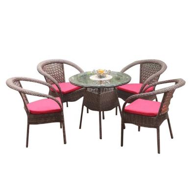 China Eco-freindly Good Quality Outdoor Garden Rattan Furniture Outside Table And Chair Dining Set Bistro Sets for sale