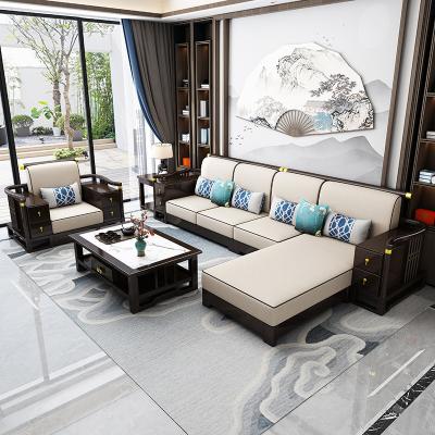 China Solid wood lightweight luxury winter and summer of new Chinese style of convertible sofa family combination sofa living room furniture for sale