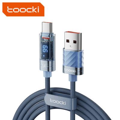 China MP3/MP4 Player 2023 New Design Toocki Digital Led Usb Transparent Lightweight C C Cable Braided Fast Charger Cables for sale