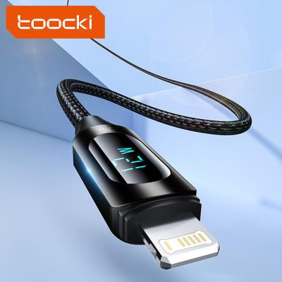 China Toocki New Arrival 2.4A MP3/MP4 Player Fast Charging Led Braided Digital Display Charger Phone Usb Transfer Data Cables for sale