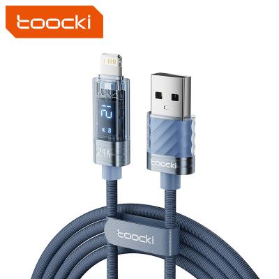 China Hot Selling Transparent MP3/MP4 Player High Speed ​​Charger 2.4A Fast Lightning To Usb Led Digital Display Cable Charging Cables for sale