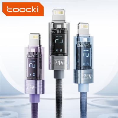 China Transparent Braided Micro MP3/MP4 Player Charger 2.4A Fast Lightning Led Digital Display Charging Usb Flex Cables for sale