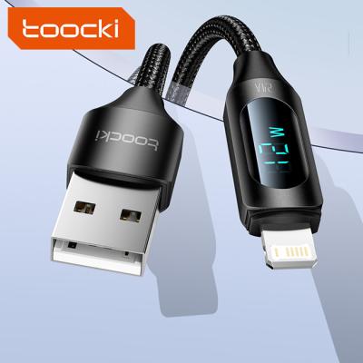 China MP3/MP4 Player Toocki New Arrival 1M 2M Digital Display 2.4A Led Data Transfer Charger Fast Charging Cable for sale