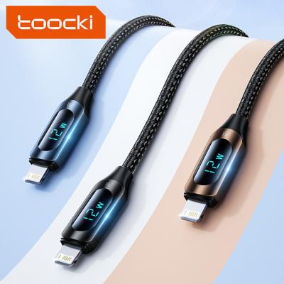 China MP3/MP4 Player Toocki New Design 1M 2M Led Digital Display Fast Charging Data Cable For Iphone With Tinner Copper Wire for sale