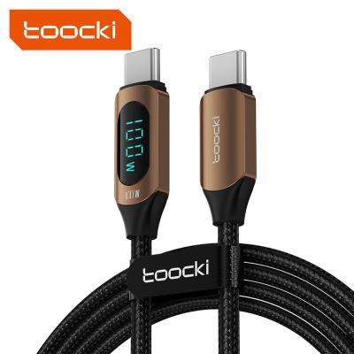 China Toocki 100W Fast Charging Cable 100W new design high speed type-c to type-c cable for sale