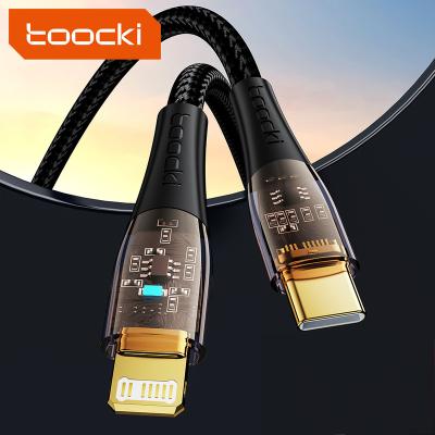 China 20W High Speed ​​Cable Toocki Cable PC+TPE Palladium 20w Charging Transparent Orange Black Type C To Lightning Fast Charging USB-C Mobile Date for sale