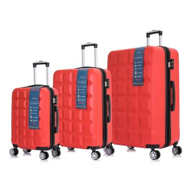 China Fashionable 3 PCS Set ABS Travel Luggage Trolley Case Fashion Zipper Suitcase Travel Bags With 20