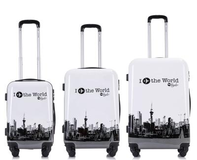 China 2022 new next fashionable colorful logo PC trolley travel bags 02 customized printing PC film luggage maker LUGGAGE for sale