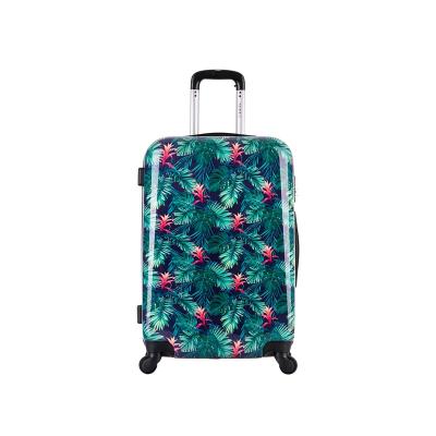 China 2022 New Fashionable Luggage Bag PC Printing Cardboard Traveling Case Sets Popular Trolley Printed Hard Plastic Suitcase ABS&PC Case Set for sale