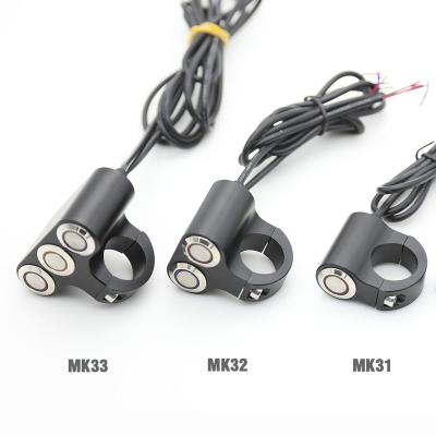 China Aluminum Alloy 22mm 25mm Motorcycle LED Light Momentary/Handlebar Hazard 3-Button Brake Lock Switch Switches For Fog Headlight Motorbike Lamp for sale