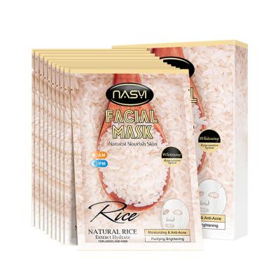 China New Arrival Moisturizer Rice Face Mask Whitening Moisturize Lasting Brightening Prevent Skin Aging Collagen Face Mask for sale