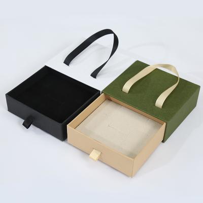 China Jewelry Packaging Logo Portable Drawer Jewelry Boxes Custom Made With Foam Insert Trinket Box Drawer Jewelry Paper Boxes for sale