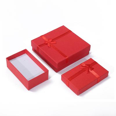 China Wholesale Jewelry Packaging Customize Logo Bow Print Paper Jewelry Boxes For Jewelry Box Packaging Cheap Jewelry Boxes for sale