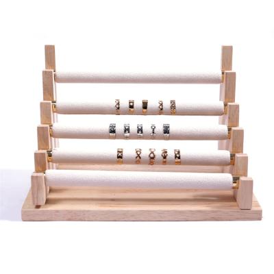 China Fashion Luxury Five-Layer Ring Jewelry Display Stand Bamboo and Wood Ring Jewelry Display Stand Exquisite Simplicity Elegance for sale