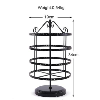 China Wholesale 4-Tier Jewelry Display Surround 192 Hole Metal Jewelry Display Earring Holder for sale