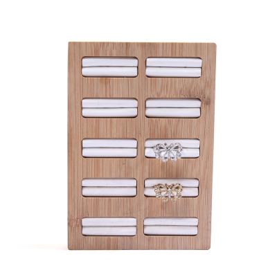 China Fashion 10 Number Ring Storage Display Tray Natural Wooden Jewelry Ring Storage Tray Wholesale Jewelry Display for sale