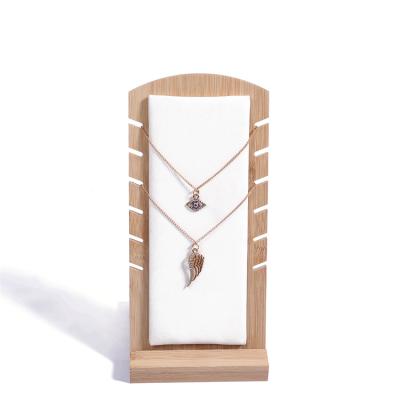 China Retro fashion jewelry store household panel necklace jewelry storage jewelry display rack bamboo European wooden necklace for sale