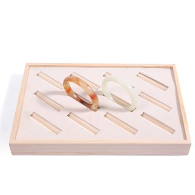 China Fashion Large Capacity Bamboo And Wholesale Exquisite Wooden Jewelry Display Rack Bracelets Necklaces Jewelry Show Tray Racks for sale