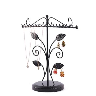 China Jewelery Display Jewelry Display Stand 32 Holes with Double Side Hook Holder for Bracelet Necklace Earring Stud Unique Metal Jewelry Displays for sale