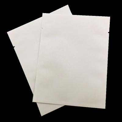 China Compostable Compostable Customized PLA Printing And Size Lined White Kraft Paper Sealing Pouch Three Sides, Mylar Bag for sale