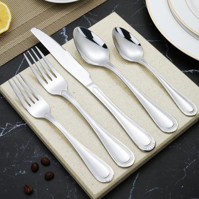 China Sustainable stainless steel cutlery set dinner knife+dinner fork+dinner spoon+teaspoon for sale