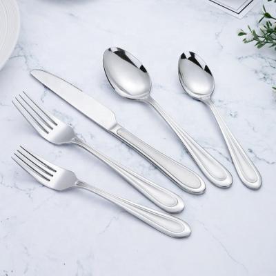 China Sustainable stainless steel cutlery set dinner knife+dinner fork+dinner spoon+teaspoon for sale