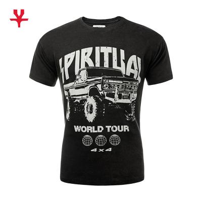 China Anti-Wrinkle Customize 100% Graphic Cotton Summer Dark Materials Men's Casual T-Shirt for sale