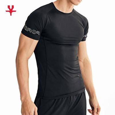 China 2021 Summer Breathable New Yoga Sports Invest Men Quick Dry Fitness Bottoming Gym Shirt Wear for sale