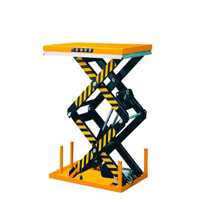 China Hotels 4 Ton Lift Height 2050mm Electric Ground Double Scissor Platform Lift AC Motor Mounted Stationary Lift Table OEM Available for sale