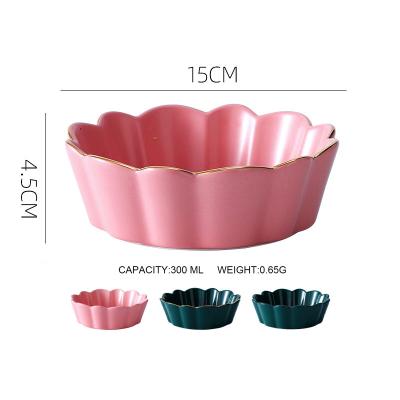 China Creative breakfast disposable Nordic ceramic restaurant bowl fruit salad bowl noodle dessert tableware for sale