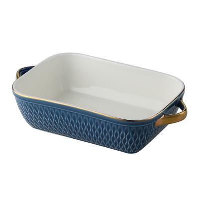 China Sustainable Nordic Ceramic Bakeware Christmas Porcelain Baking Dishes With Mold for sale