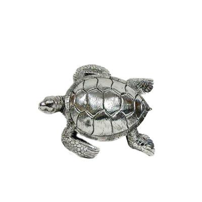 China Viet Nam Custom decor resin silver turtle indoor home resin open turtle figurine for sale