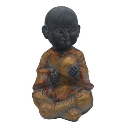 China Global Outdoor Garden Decoration Lovely Buddha Meditation Baby Buddha Golden Sitting Statue for sale