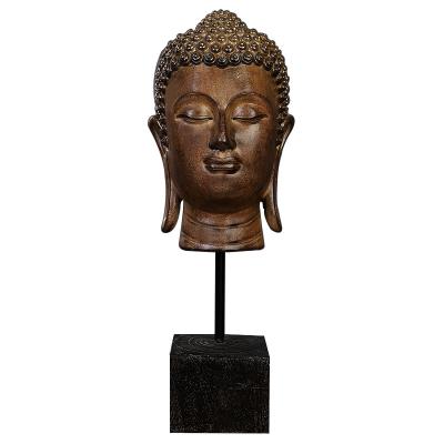 China India Resin Buddha Head Statue Ornament 2021 Small Resin Crafts Custom Home Decoration for sale