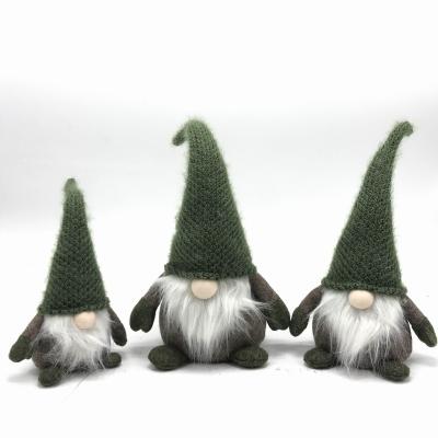 China Christmas Gnomes Candlestick Christmas Gnomes Handmade Plush Gnome Green Faceless Gnome for sale