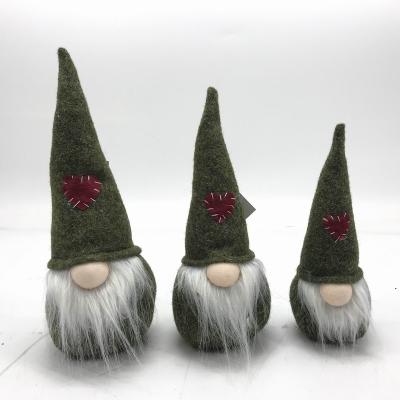 China Custom Plush Christmas Candlestick Plush Gnome Decorations Simple Green Gnome for sale