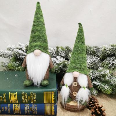 China Christmas Decoration Gift Green Christmas Plush Gnome Elf Tabletop Doll for sale